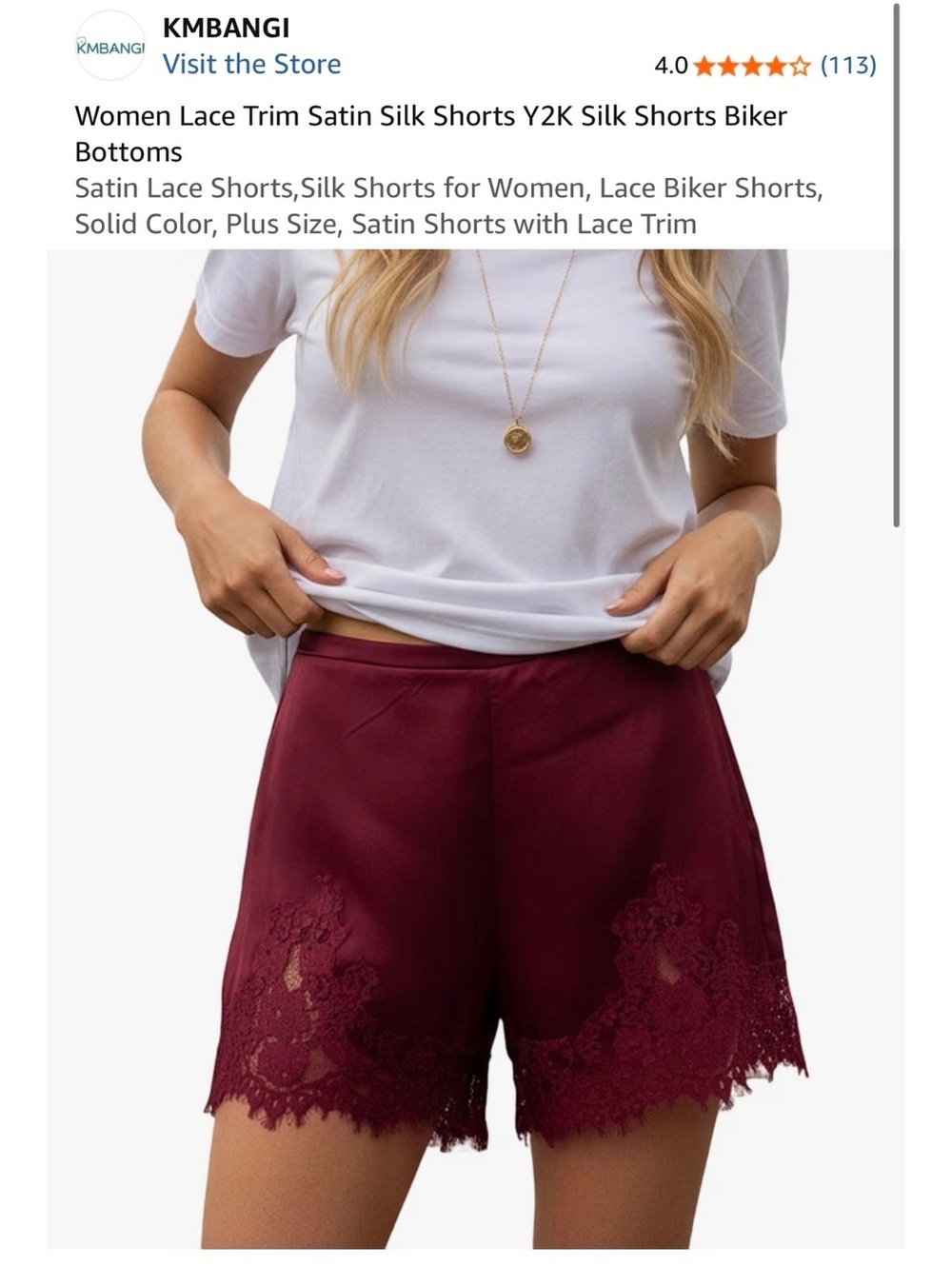 Women Lace Trim Satin Silk Shorts Y2K Silk Shorts Biker Bottoms Large